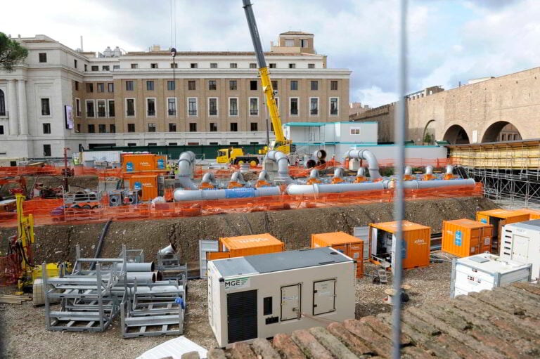 Il cantiere di piazza Pia, ottobre 2023. Courtesy Comune di Roma