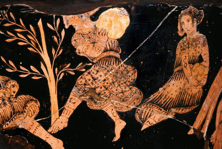 Cratere con donne Traci che attaccano Orfeo. 360 BC. Allard Pierson Museum, Amsterdam