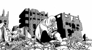 Il grande fumettista Joe Sacco sta raccontando la guerra in Palestina con il disegno
