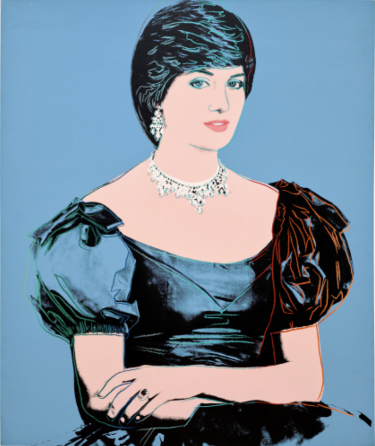 Andy Warhol, Portrait of Princess Diana (1982). Courtesy of Phillips