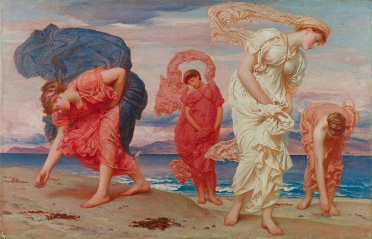 Frederic Leighton, Ragazze greche che raccolgono ciottoli in riva al mare, 1871, olio su tela. Colección Pérez Simón, Mexico