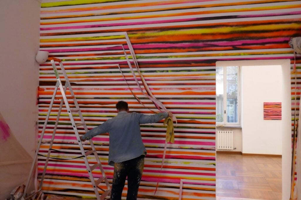 Galleria Alberto Peola, allestimento mostra di Paolo Bini. Photo Carla Colombelli