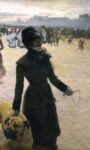 Giuseppe De Nittis Il ritorno dalle corse (La signora col cane), 1878 olio su tela, 150x90 cm Civico Museo Revoltella - Galleria d'arte moderna, Trieste © Archivio fotografico del Museo Revoltella - Galleria d'Arte Moderna, Trieste