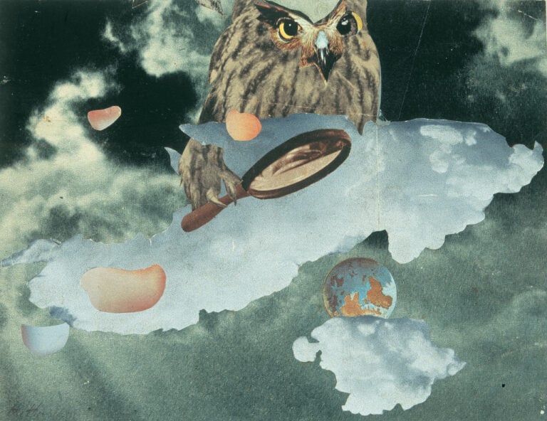 Hannah Höch, Eule mit Lupe [Owl with Magnifying Glass], 1945, Private collection © 2023, ProLitteris, Zurich