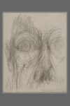 Alberto Giacometti. Head (Cover Project for the monograph by Jacques Dupin, Alberto Giacometti, éditions Maeght, 1962). 1962. Graphite on vellum paper, 261 x 210 mm. Fondation Giacometti © Succession Alberto Giacometti