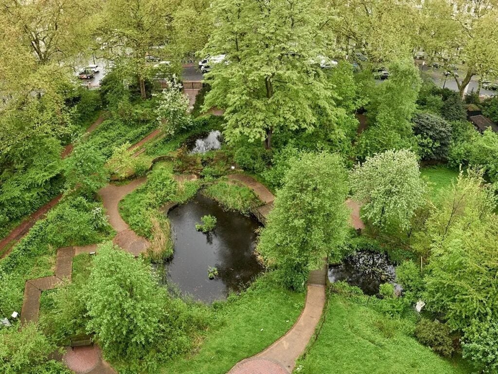 Il giardino che oggi circonda il Museo di Storia Naturale di Londra