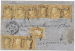 Lettera da Messina 1.3.60 per Termini recante dieci 10 esemplari del 1/2 grano. Courtesy Art-Rite