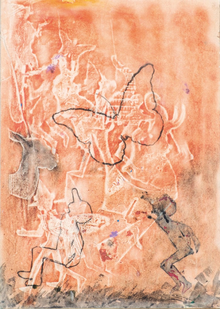Pinocchio papillon, 2014, tecnica mista su tela