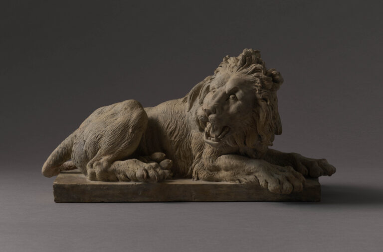 Francois Ladatte, Reclining Lion. Courtesy Stuart Lochhead Sculpture