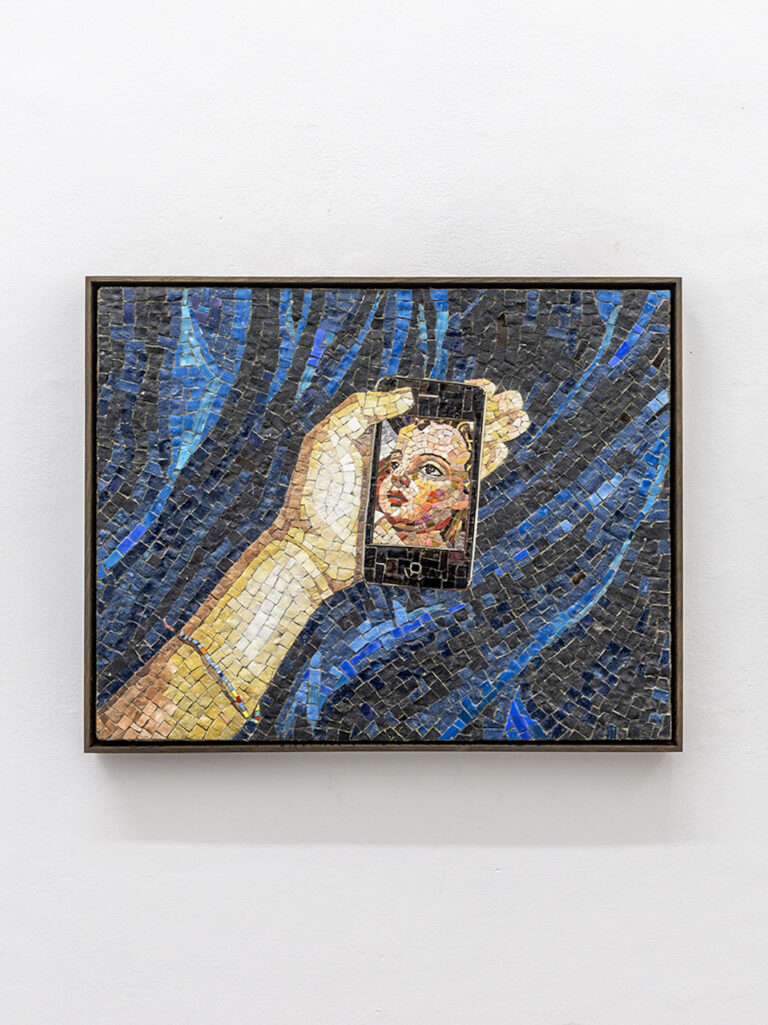 Isabell Heimerdinger, Untitled (Mosaic), 2016, marble and glass tiles. Courtesy of the artist and Mehdi Chouakri Berlin. Photo Beppe Giardino
