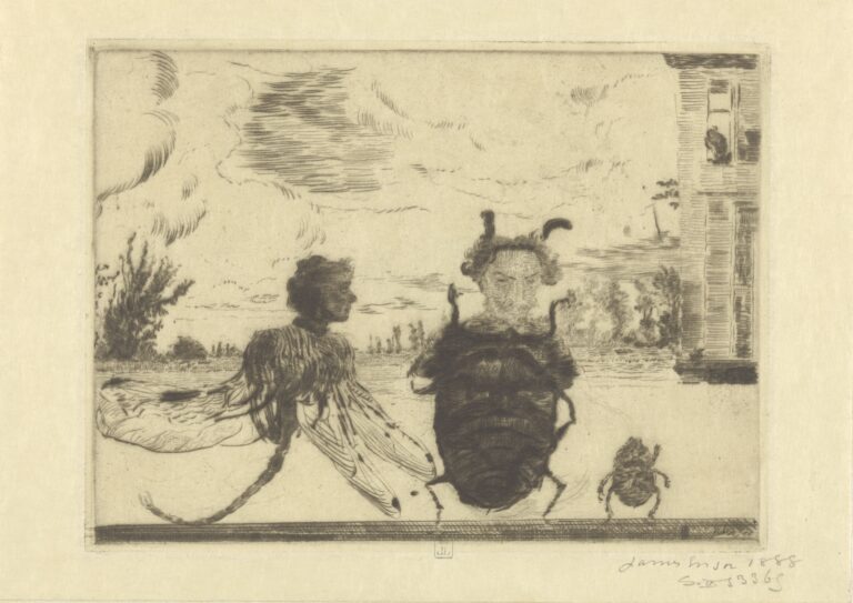 James Ensor Eccentric insects 1888. Etching 114 x 154 mm. KBR inv. S.II 53365 A© KBR A 75 anni dalla morte Bruxelles celebra il pittore James Ensor. Mostra alla Biblioteca Reale