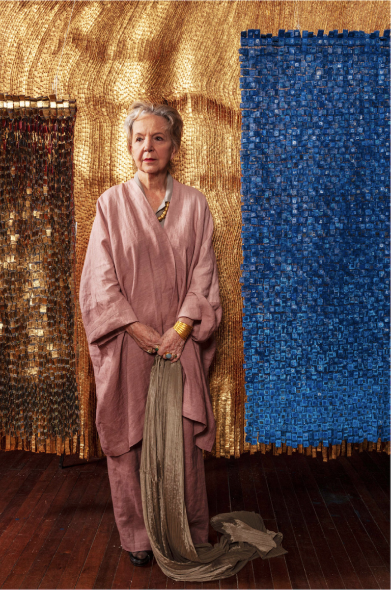 Olga de Amaral in her studio, 2005. Photo © Diego Amaral