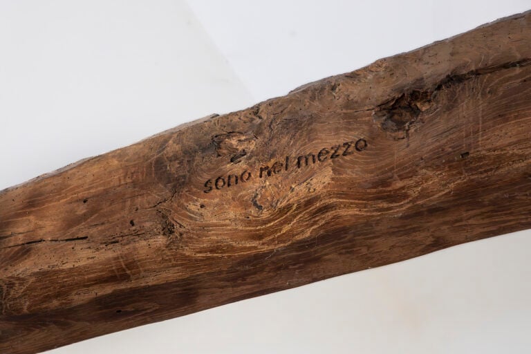 Clarissa Baldassarri, Trave (Nome comune di cosa), incisione su legno, dimensioni ambientali. Courtesy Carlo Orsini e Gian Marco Casini Gallery. Photo Alessio Belloni.