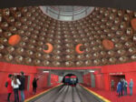 Stazione Chiaia, Linea 6, Napoli, Cupola dedicata ad Ade e banchine dei treni (render) – courtesy Uberto Siola