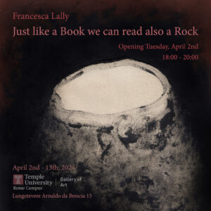 Francesca Lally - Just like a Book we can read also a Rock