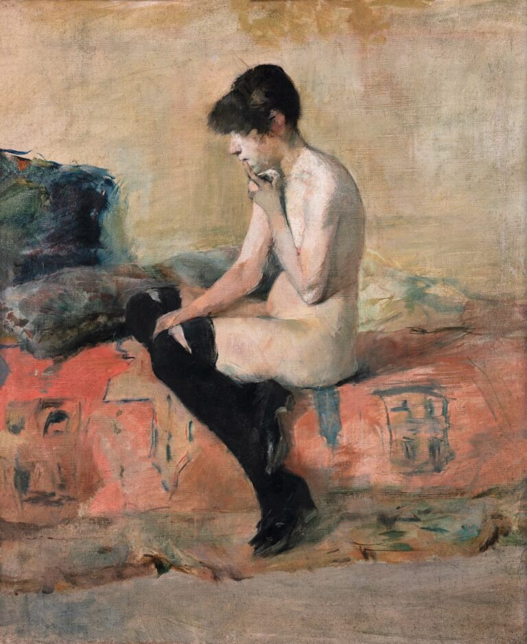Henri de Toulouse-Lautrec, Étude de nu, femme assise sur un divan, 1882, olio su tela. Albi, Musée Toulouse-Lautrec © Musée Toulouse-Lautrec, Albi, France : foto F. Pons