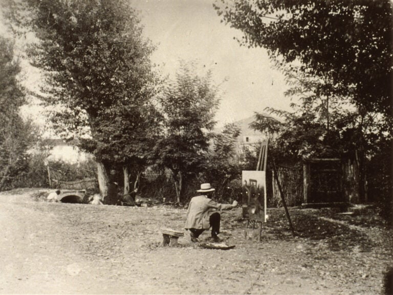 Pellizza da Volpedo dipinge una sua tela,1904 circa. Courtesy Musei di Pellizza