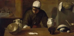 Diego Velázquez - Donna in cucina con Cena di Emmaus