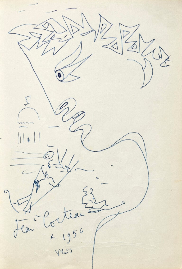 Jean Cocteau Il grande dio Pan (Ho amato un sogno?) (Le Grand dieu Pan [Aimai-je un rêve?]) The Great God Pan (Did I Love a Dream?) (Le Grand dieu Pan [Aimai-je un rêve?]) 1958 Pastello, inchiostro e guazzo su carta a grana fine Pastel, ink, and gouache on wove paper 149,8 x 91 cm Collezione Nouveau Musée National de Monaco Collection Nouveau Musée National de Monaco © Adagp/Comité Cocteau, Paris, by SIAE 2024.