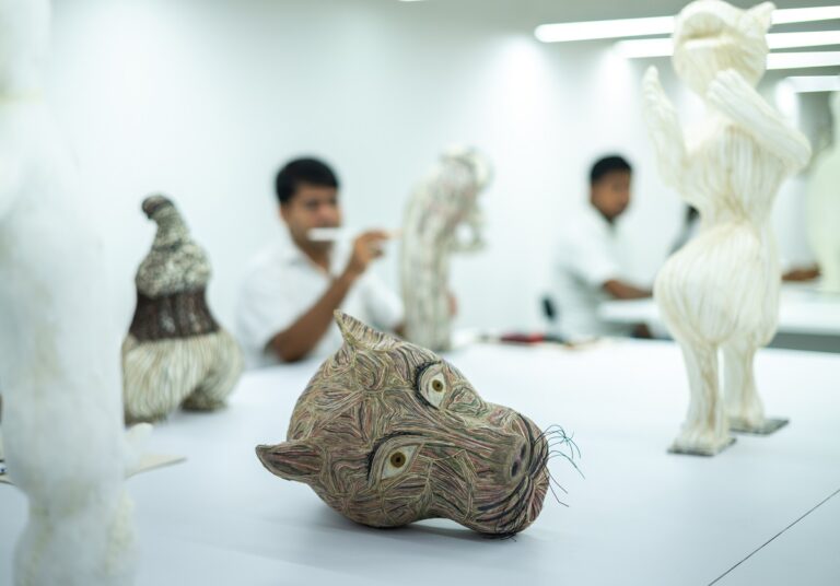 A work-in-progress handcrafted sculpture, 2023 © Hashim Badani. Post production Daniele Zoico - Danto Production. Courtesy of Chanakya Foundation