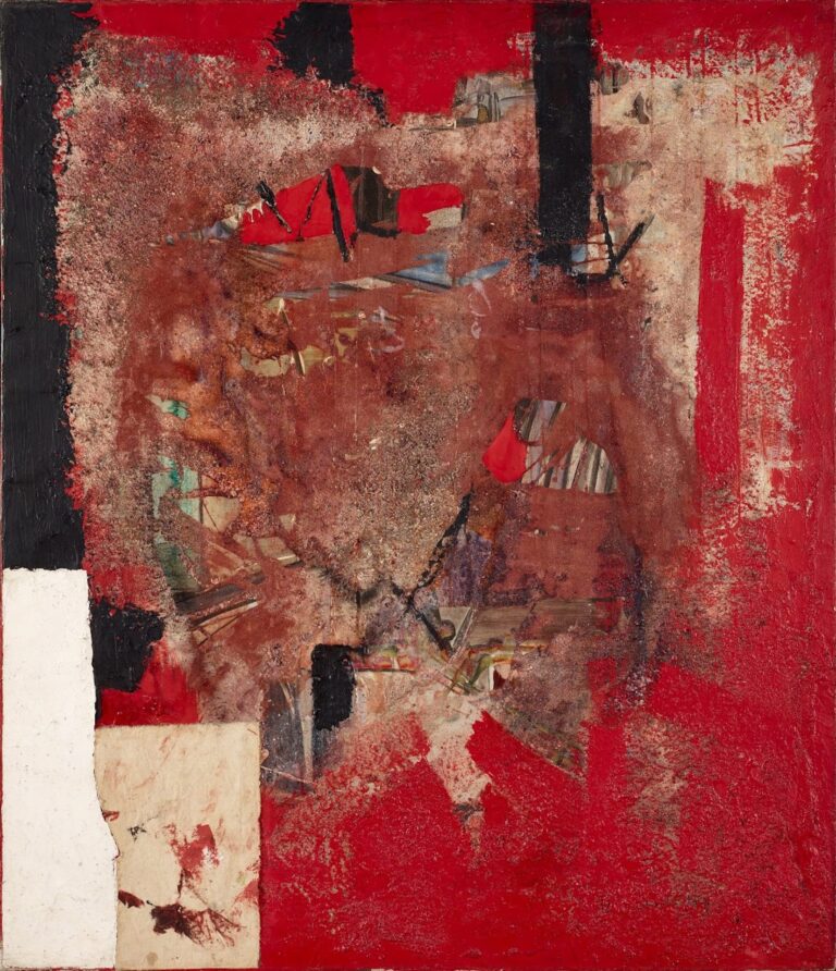 Alberto Burri, Rosso Nero, 1953, Collezione Intesa Sanpaolo, Archivio Patrimonio Artistico Intesa Sanpaolo : foto Paolo Vandrasch, Milano, © Fondazione Palazzo Albizzini Collezione Burri, Città di Castello