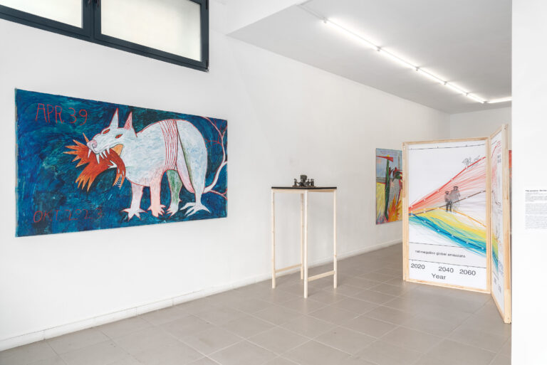 Chto Delat, Bird Works (2018 – 2024), 2024, installation view at The Gallery Apart, Roma, 2024. Courtesy The Gallery Apart Rome. Photo Eleonora Cerri Pecorella