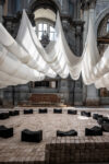 Elisapeta Hinemoa Heta, The Body of Wainuiātea, 2024, Re-Stor(y)ing Oceania, installation view at Ocean Space, Venezia. Photo Giacomo Cosua