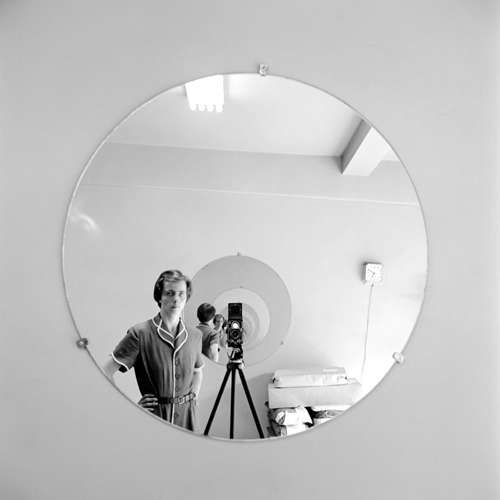Vivian Maier, Self Portrait Round Mirror Repeating Image ©Vivian Maier Maloof Collection online