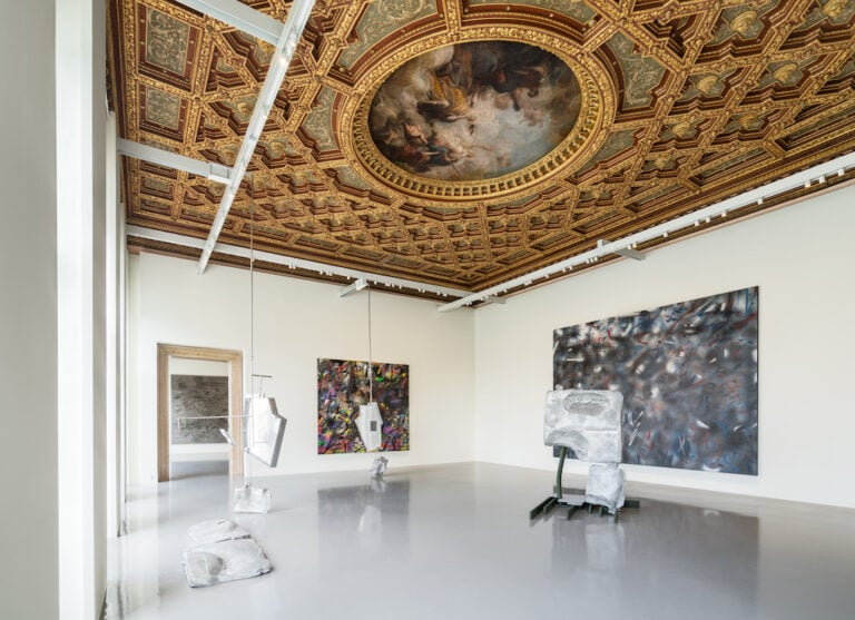 Julie Mehretu​, Among the Multitude XIII, ​2021-2022​, Private Collection. Installation view, “Julie Mehretu. Ensemble”, 2024, Palazzo Grassi, Venezia. Ph. Marco Cappelletti © Palazzo Grassi, Pinault Collection