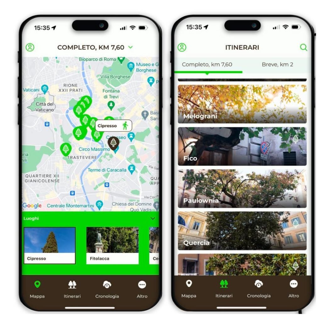 L'app del Museo Diffuso degli Alberi di Roma