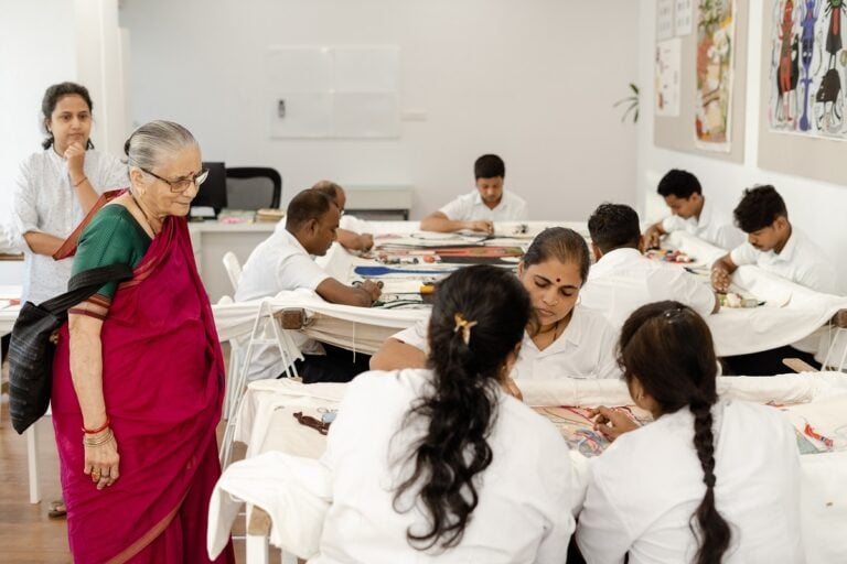 Madhvi Parekh with students, 2023 © Vismay Mirgal. Courtesy of Chanakya Foundation