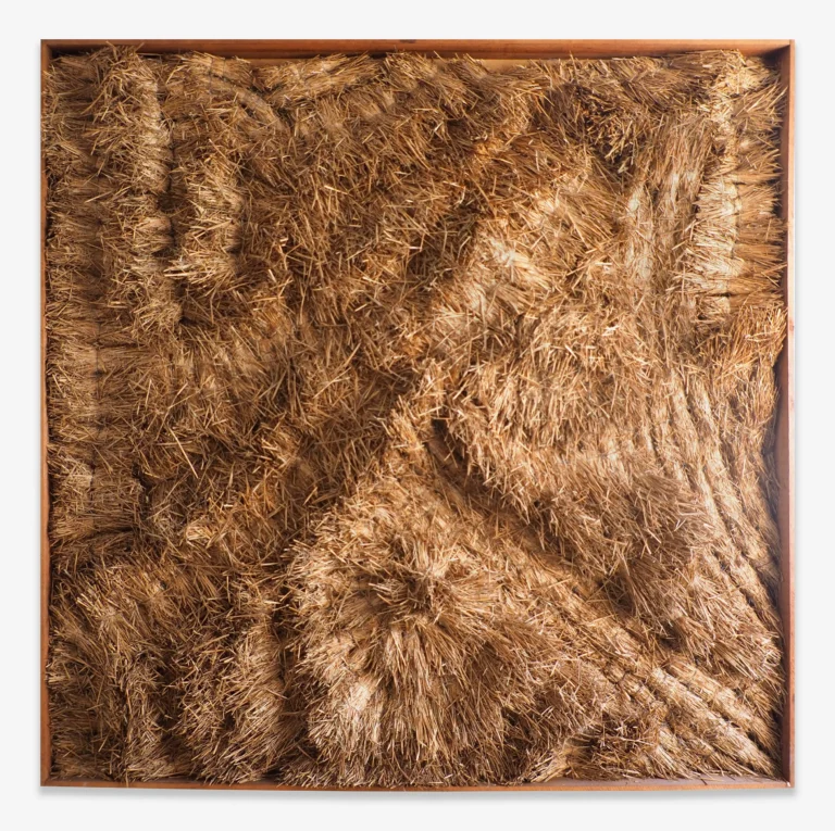 Mario Ceroli, La nascita di Venere 1979. Russian pine wood and straw, cm 300 x 35 x 300