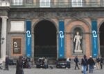 Render del Palazzo Reale di Napoli con il nuovo logo
