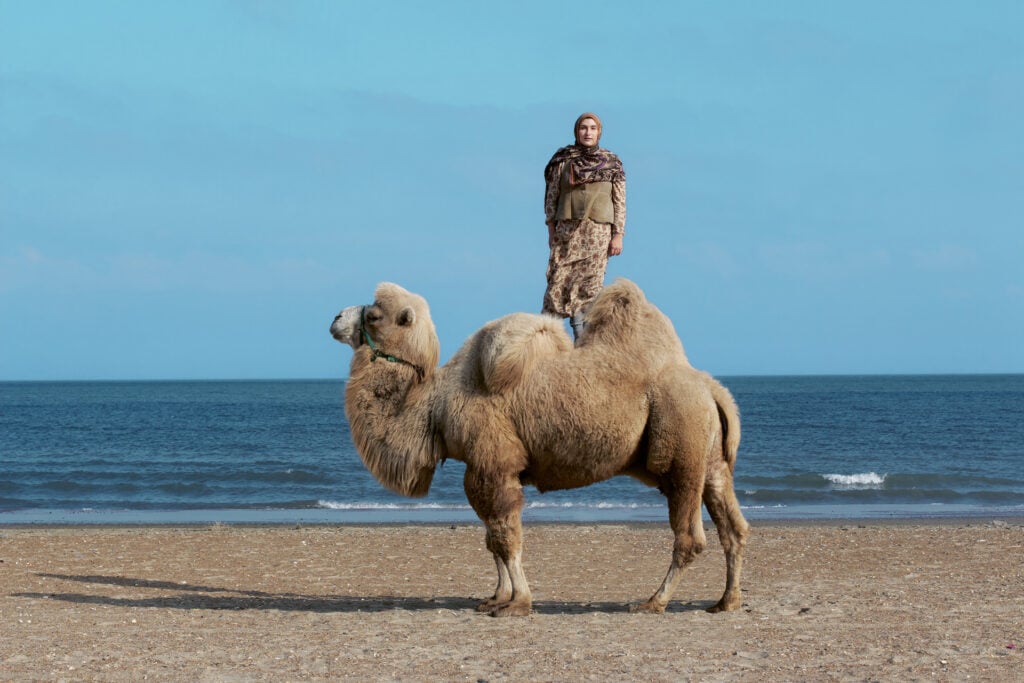 Taus Machacheva, Super Taus and a Camel Yasha , 2017. Photo Imam Guseinov