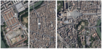 Gli spazi pubblici del Mattatoio comparati per dimensioni ad altre piazze importanti di Roma. Rielaborazione da foto satellitari © Martina Pietropaoli