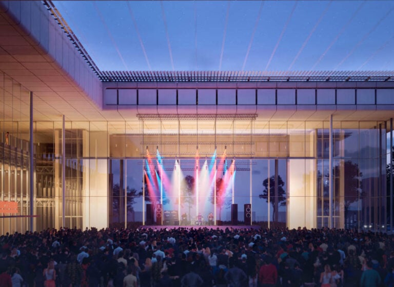 amphitheater concert on the east side of the piazzacredit rpbw Renzo Piano progetta il nuovo Centro per le Arti e l’Innovazione di Boca Raton, in Florida