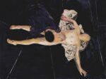 Andrea Saltini, INRI (San Longino), 2023, gesso, cera, argilla pigmentata di nero, inchiostri cinesi