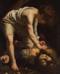 Davide vincitore di Golia, Caravaggio, Museo del Prado. Dopo il restauro