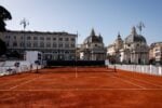 Il campo degli Internazionali di tennis a piazza del Popolo, Roma