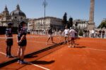 Il campo degli Internazionali di tennis a piazza del Popolo, Roma
