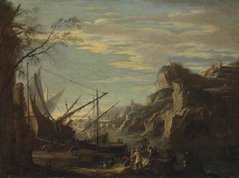 salvator rosa a rocky coastal landscape with figures building a boat with saint anthony preaching to the fish oil on canvas 756x1009 1 Arti antiche e Intelligenze Artificiali si incontrano nella mostra Scoletta a Venezia