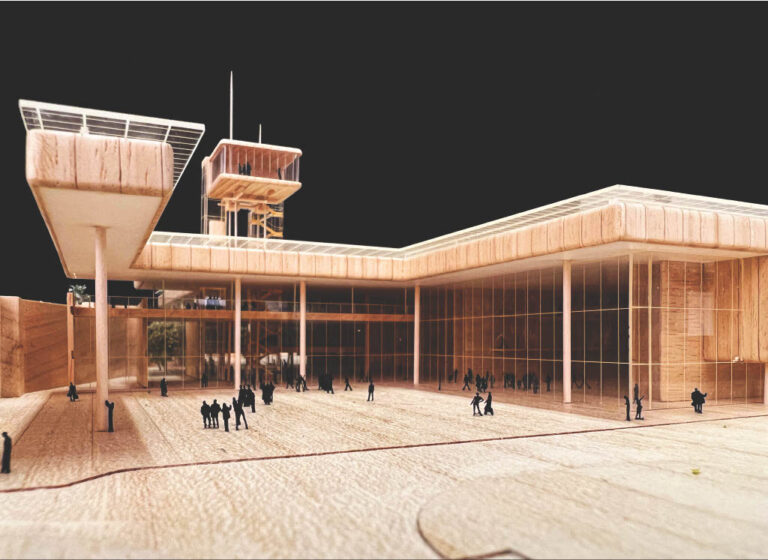 wood model view to the piazzacredit rpbw Renzo Piano progetta il nuovo Centro per le Arti e l’Innovazione di Boca Raton, in Florida