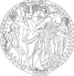 Specchio in bronzo con Admeto e Alcesti, da Civita Castellana, seconda metà del IV sec. a. C., Metropolitan Museum, New York