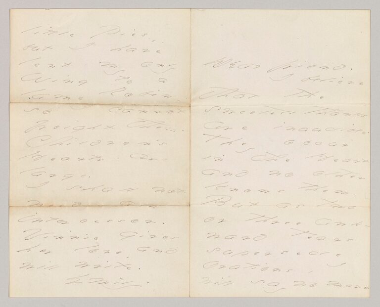 Emily Dickinson, 1830-1886. Autograph letter signed - place not specified, to [Adelaide Spencer Hills], [summer 1874]. The Morgan Library & Museum, MA 4500. Photography by Janny Chiu, 2017.