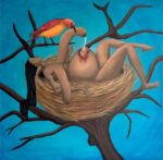 Laetitia Ky, “C-section”, Acrylic on canvas, 60 x 60 cm, 2023