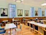 Installation view della mostra nella Tea Room della Cambridge University Library