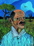 Antonio Ligabue, Autoritratto, 1959, olio su faesite