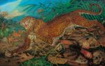 Antonio Ligabue, Leopardo, 1957, olio su faesite
