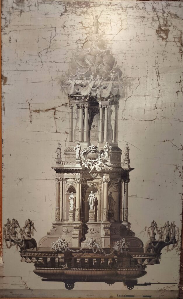 Giulio Bonomo (Palermo, 1859 - 1910), Progetto per il carro di Santa Rosalia del 1897, olio su tela. Collezioni Galleria regionale Palazzo Abatellis, Palermo