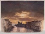 Nannini Nicola – “Venezia. Tramonto dal Ponte dell’Accdemia”, 2024, tecnica mista su carta, cm.30x40
